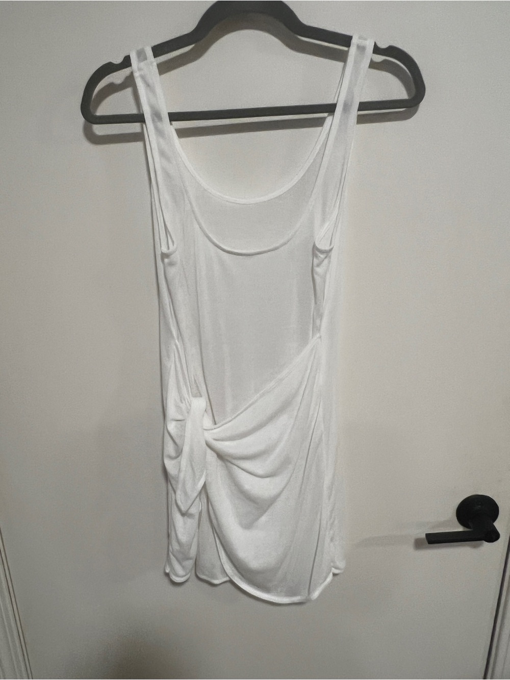 Classic Women's White Draped Tank Top